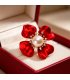XSB250 - Trendy Artistic Red Flower Brooch